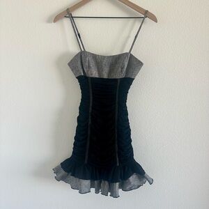 bebe Black and Gray Mini Dress
